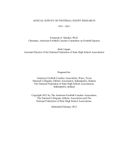 2011 Annual Football Injury Research Report - UNC