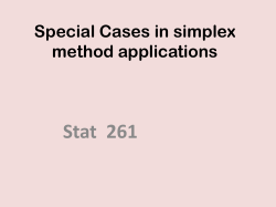 Special Cases in simplex method applications