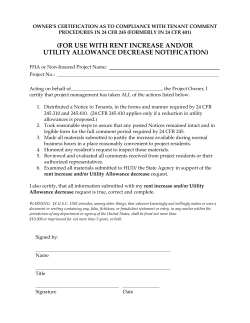 for use with rent increase and/or utility allowance decrease notification