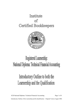 ICB NDTFA Learnership
