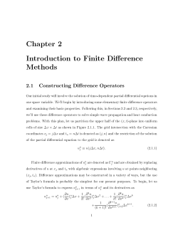 Chapter 2 Introduction to Finite Di erence Methods