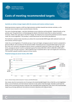 Costs of meeting recommended targets