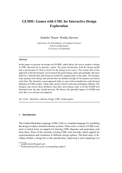 GUIDE: Games with UML for Interactive Design Exploration