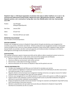 Shepherd`s Hope is a faith-based organization of volunteers that