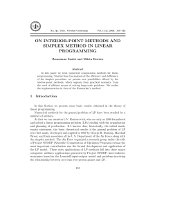 on interior-point methods and simplex method in linear programming