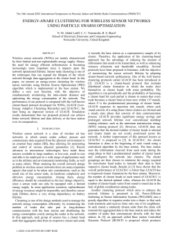 energy-aware clustering for wireless sensor networks using particle