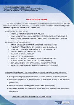 co-organizers of the conference - International Scientific Conference