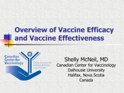 Overview of Vaccine Efficacy and Vaccine Effectiveness