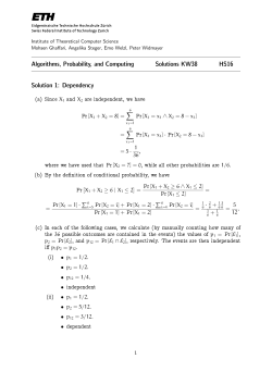 Algorithms, Probability, and Computing Solutions KW38 HS16