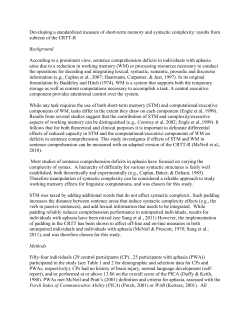 Developing a standardized measure of short