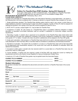 Petition For Pass/No-Pass (P/NP) Grading