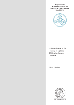 A Contribution to the Theory of Optimal Utilitarian Income Taxation