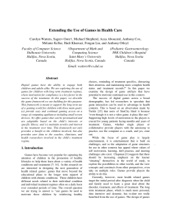 Extending the Use of Games in Health Care