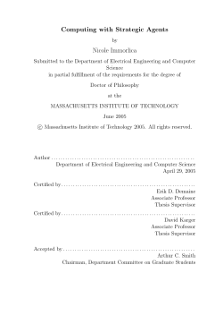 Computing with Strategic Agents Nicole Immorlica