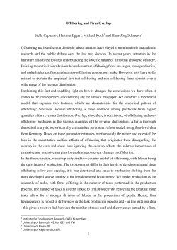 Offshoring and Firm Overlap Stella Capuano1, Hartmut Egger2