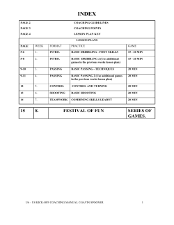 8 week practice plan U6-U8 - Toronto Soccer Association