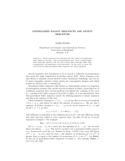 GENERALIZED BALLOT SEQUENCES ARE ASCENT