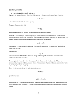 genetic algorithms - Encyclopedia of Mathematics