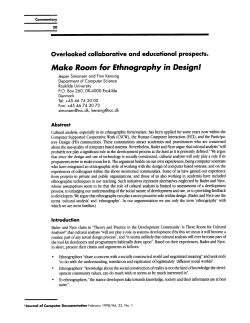 Make Room for Ethnography in Design!