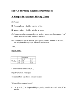 Lecture Notes on " A Simple Investment Hiring Game"
