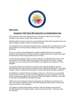 Surgeons` Hall Team Win Award for an Outstanding Year