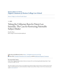 Taking the Utilitarian Basis for Patent Law Seriously