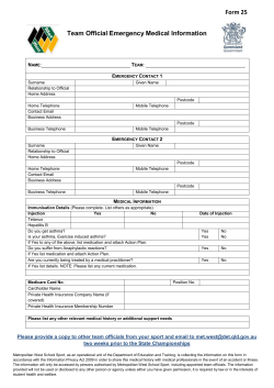 Form 25- Team Official Emergency Medical Form