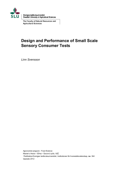 Design and Performance of Small Scale Sensory Consumer