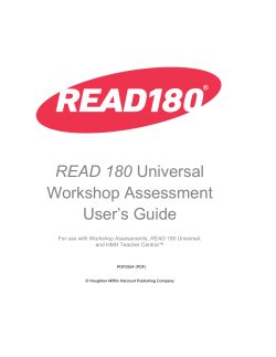 READ 180 Universal Workshop Assessment User`s Guide