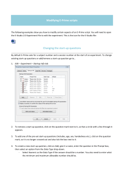 Modifying E-Prime scripts Changing the start