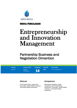Modul Entrepreneurship and Innovation Management [TM14]