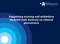 Supporting nursing and midwifery students with dyslexia