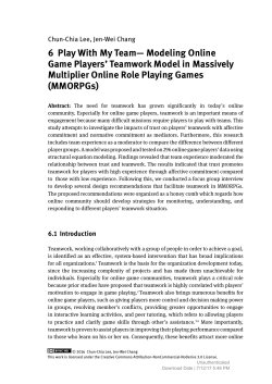 6 Play With My Team— Modeling Online Game Players` Teamwork