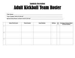 Adult Kickball Team Roster