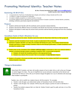 Promoting National Identity: Teacher Notes - BGRS