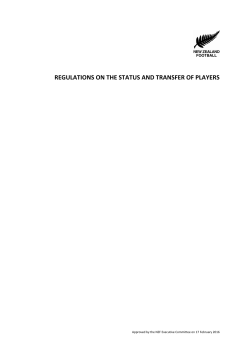 NZF Regulations on the Status and Transfer of Players