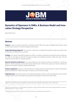 Dynamics of Openness in SMEs - Open Access Journals at Aalborg