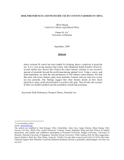 RISK PREFERENCES AND PESTICIDE USE BY