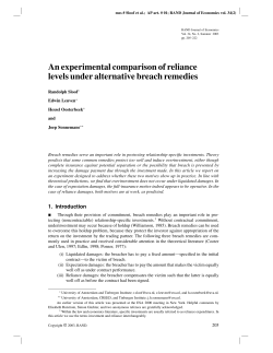 An experimental comparison of reliance levels under alternative