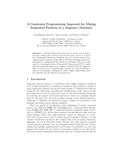 A Constraint Programming Approach for Mining Sequential