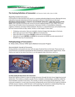 Concussion Definition and Pathophysiology