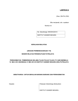 MOH Technical Requirement for Cleansing Services.