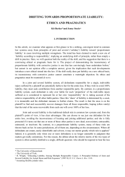 drifting towards proportionate liability: ethics and pragmatics