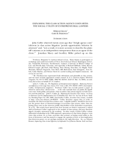 Exploding the Class Action Agency Costs Myth: The Social Utility of