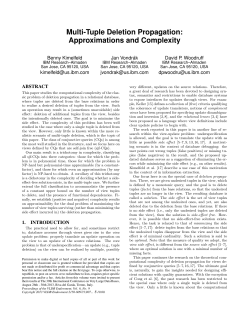 Multi-Tuple Deletion Propagation: Approximations and Complexity