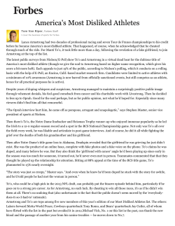 America`s Most Disliked Athletes - E