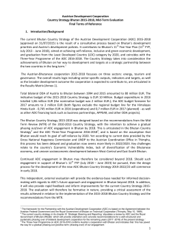1 Austrian Development Cooperation Country Strategy Bhutan 2015