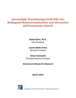 Successfully Transitioning Youth Who Are Delinquent
