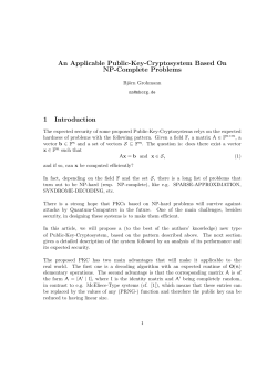 An Applicable Public-Key-Cryptosystem Based On NP