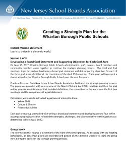 Creating a Strategic Plan for the Wharton Borough Public Schools